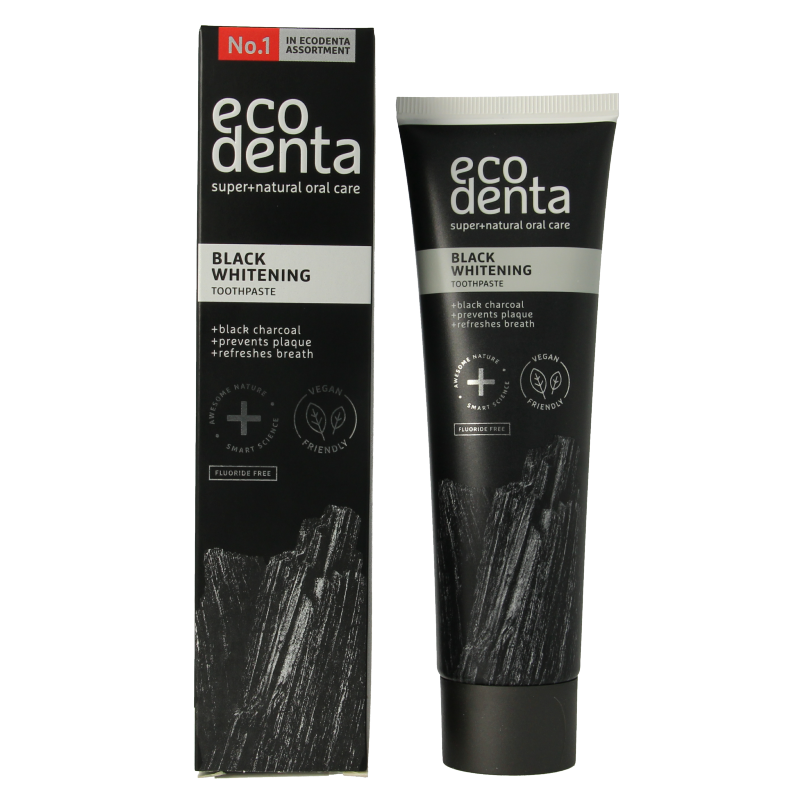 Ecodenta Tandpasta whitening houtskool extra black - Afbeelding 2