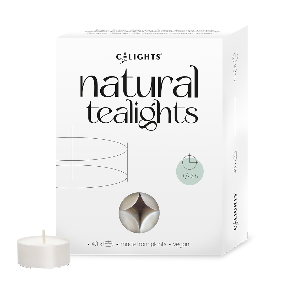 C-lights Natuurlijke theelichtjes 6 branduren