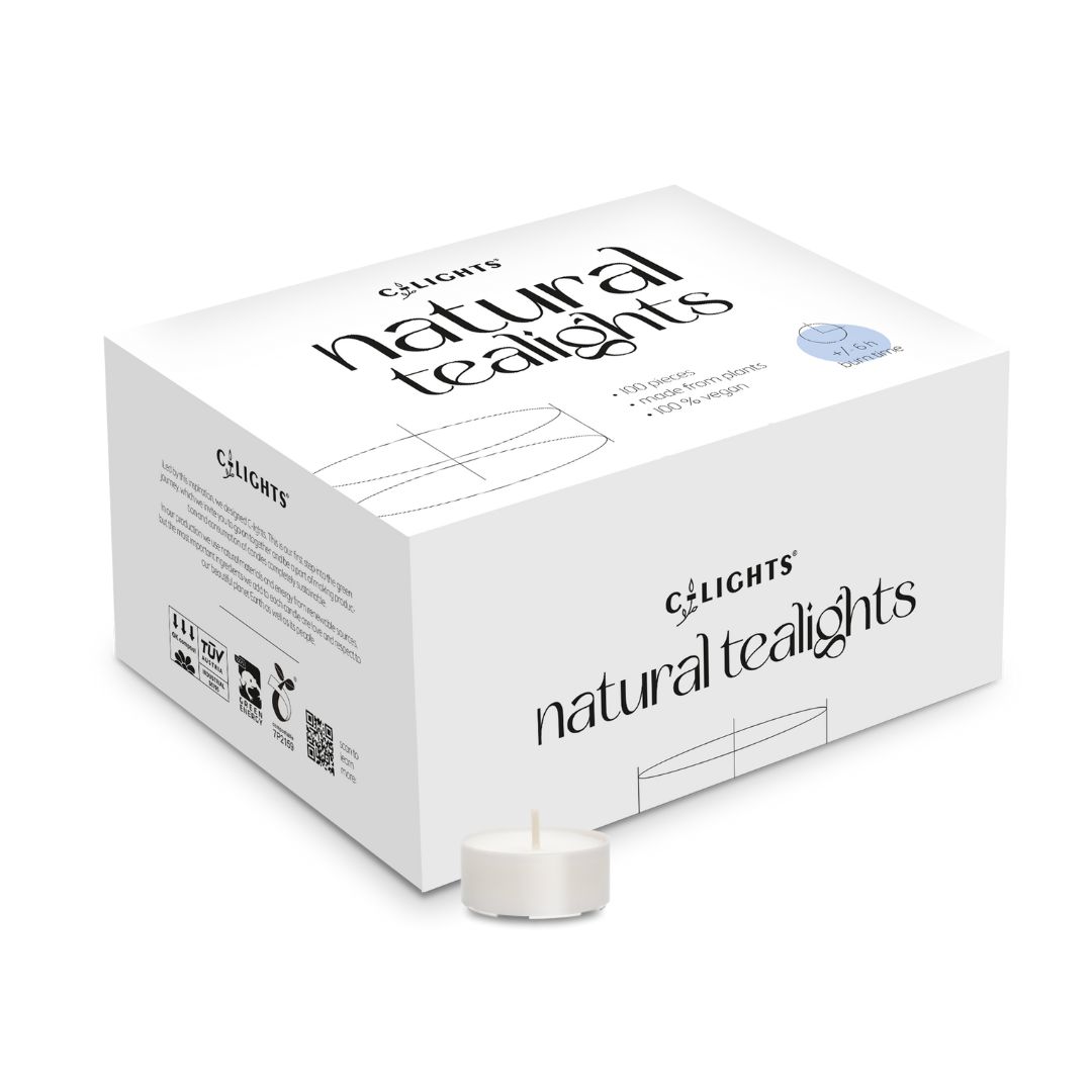 C-lights Natuurlijke theelichtjes 6 branduren