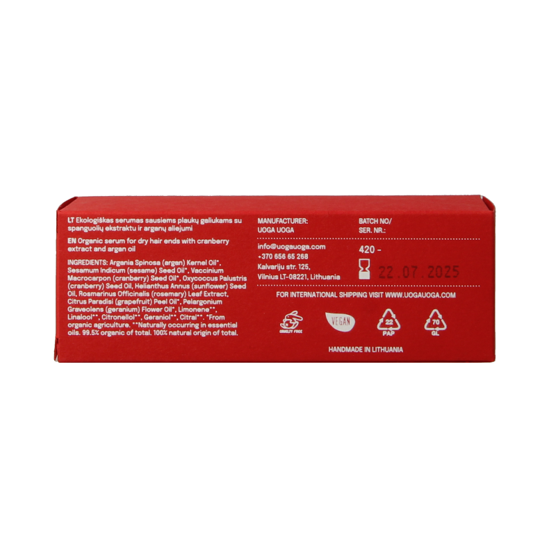 Uoga Uoga Hair serum intense vegan - Afbeelding 3