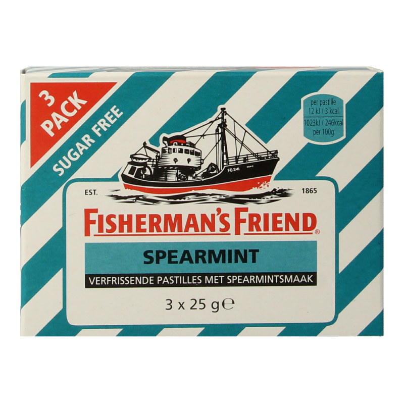 Fisherman's Friend Spearmint suikervrij 3-pack
