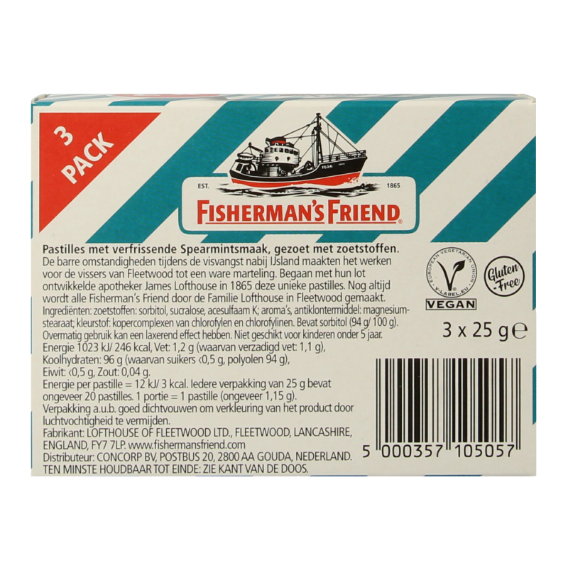 Fisherman's Friend Spearmint suikervrij 3-pack - Afbeelding 2