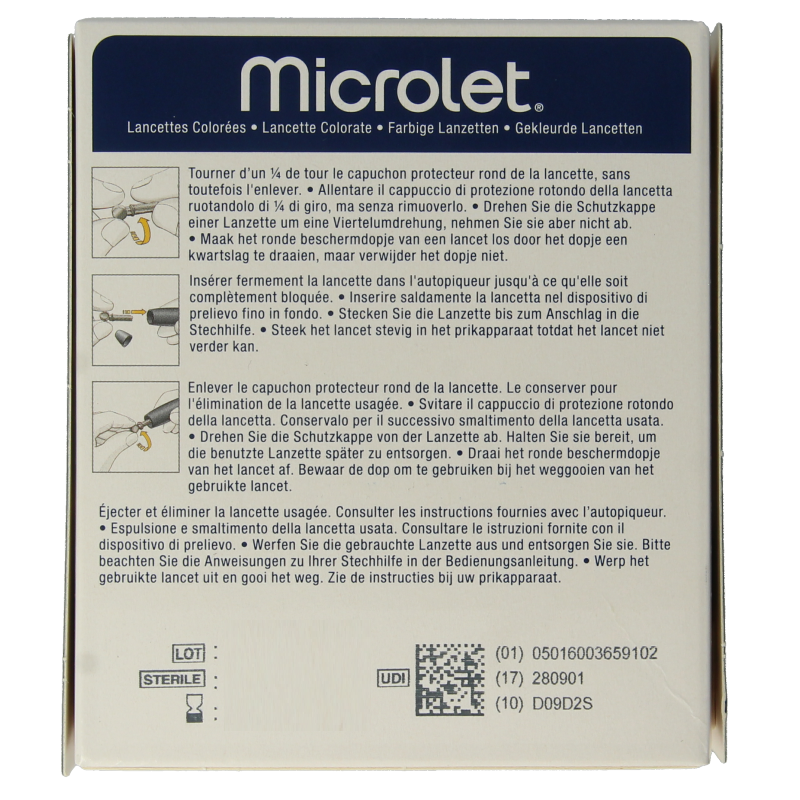 Bayer Microlet lancet gekleurd P6571 - Afbeelding 3