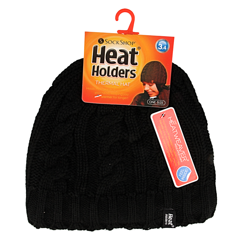 Heat Holders Ladies cable hat one size black