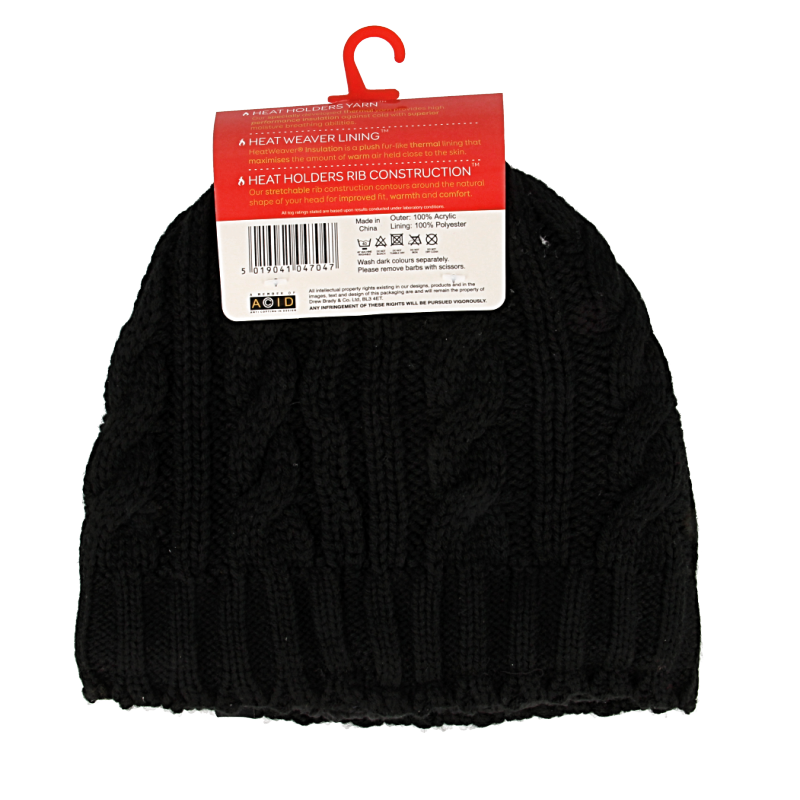 Heat Holders Ladies cable hat one size black - Afbeelding 2