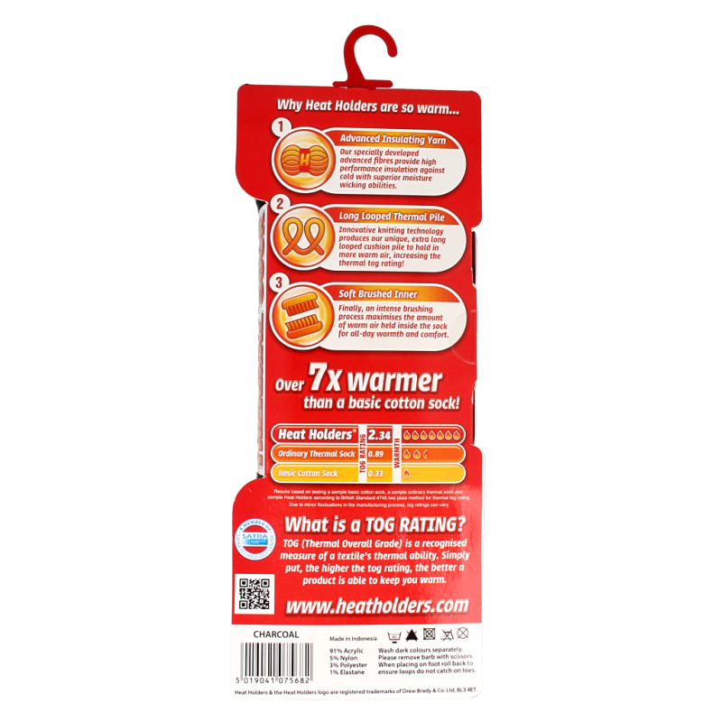 Heat Holders Ladies original socks maat 4-8 charcoal - Afbeelding 2