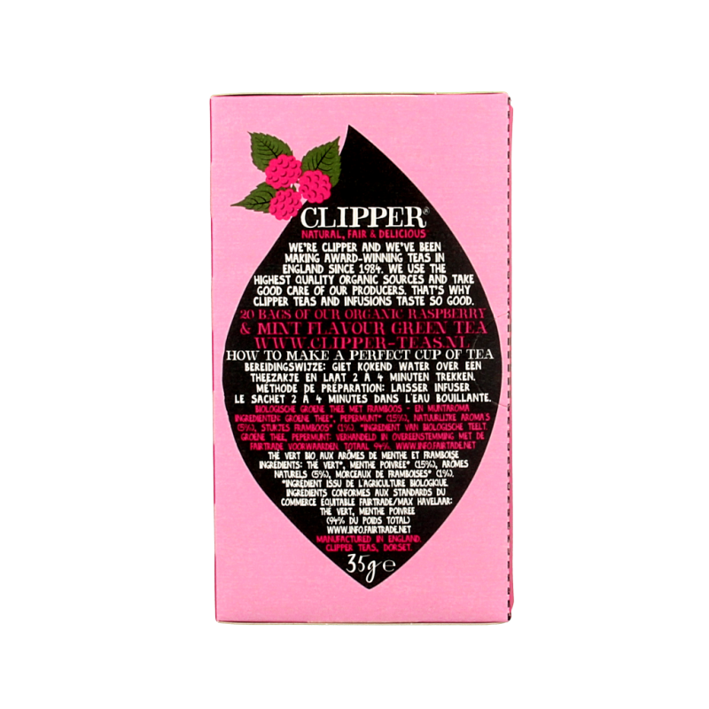 Clipper Framboos mint green tea bio - Afbeelding 3