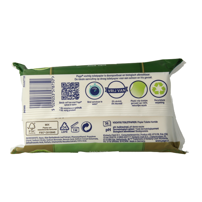 Page Vochtig toiletpapier aloe vera navulling - Afbeelding 2