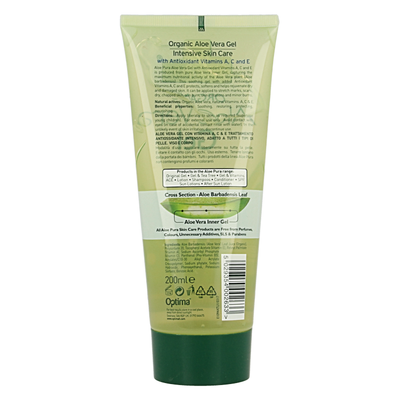 Optima Aloe pura aloe vera gel organic vitamine A C E - Afbeelding 2