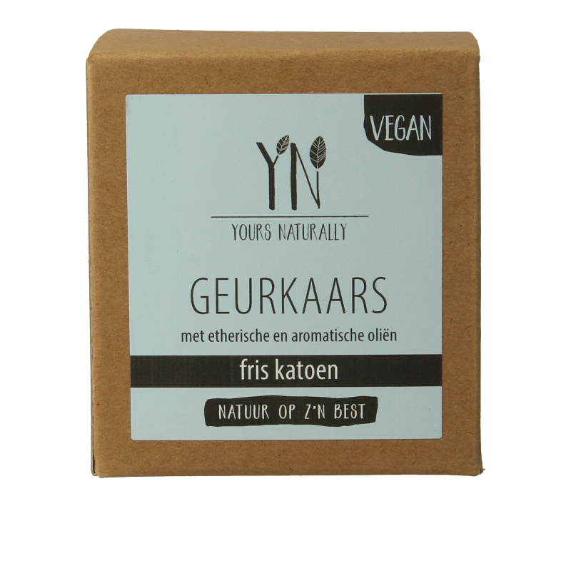 Yours Naturally Geurkaars in glas fris katoen 20cl
