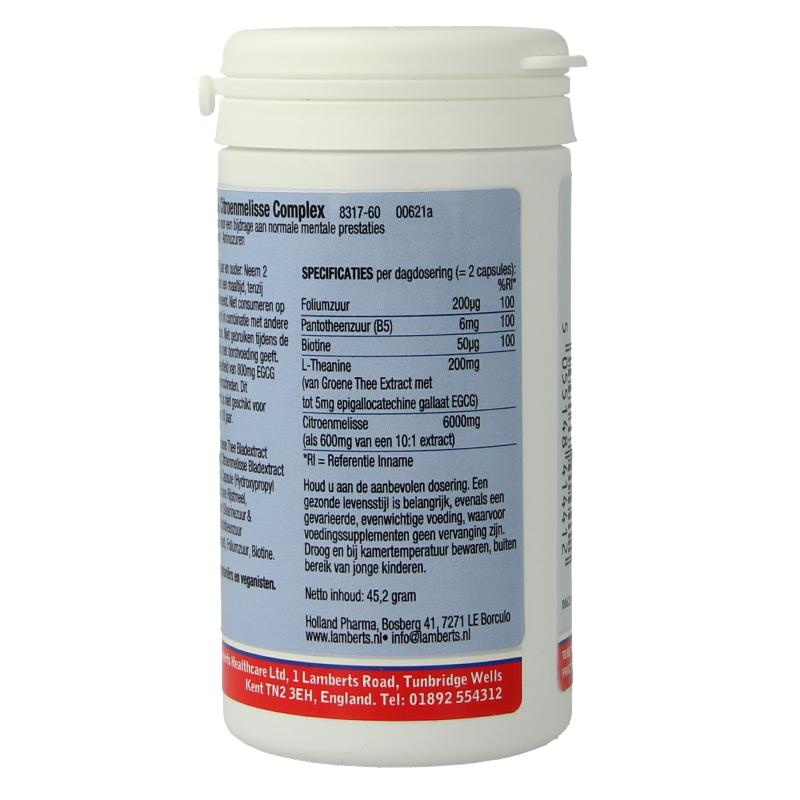 Lamberts L-Theanine & citroenmelisse complex - Afbeelding 2
