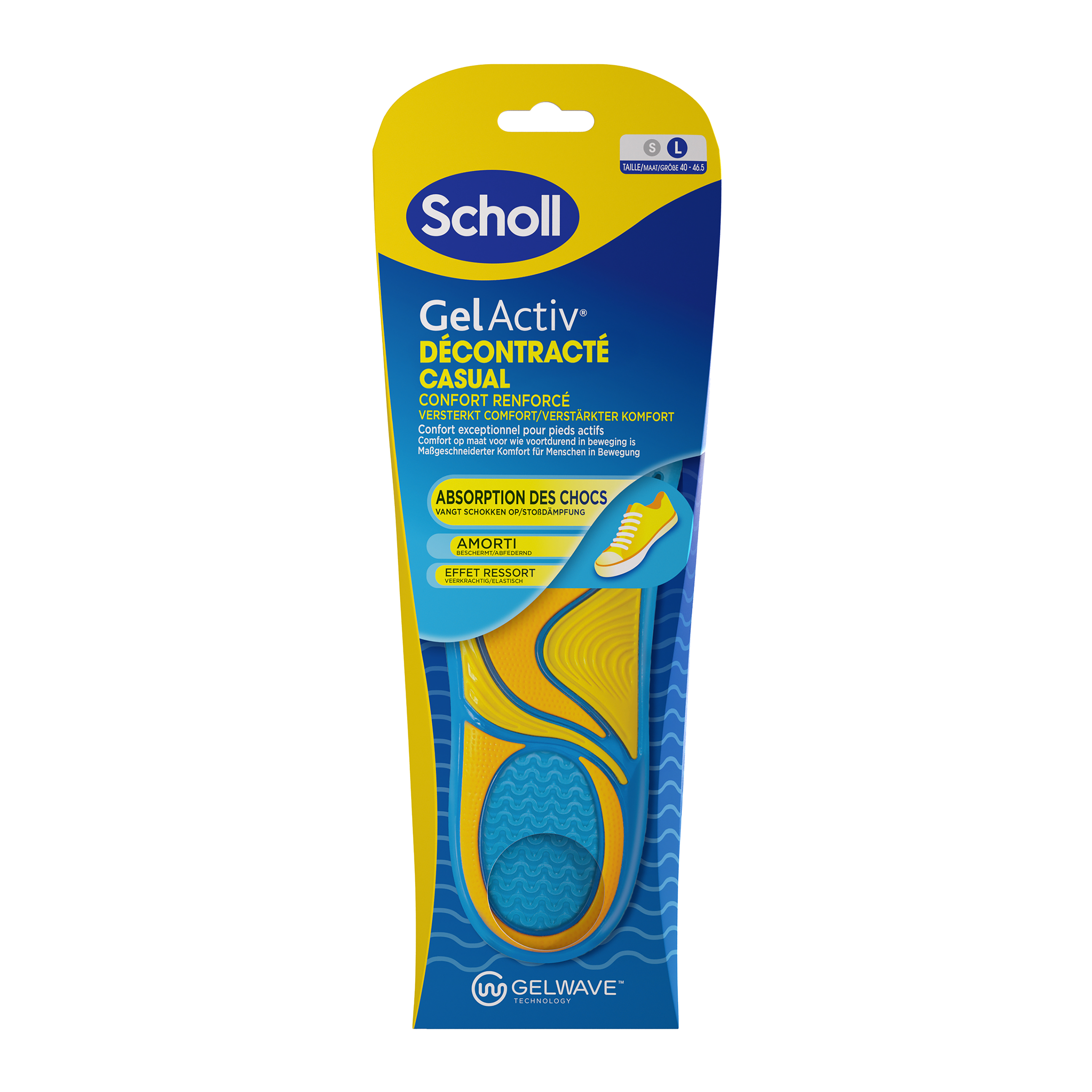 Scholl Casual gel active inlegzolen maat L 40-46.5