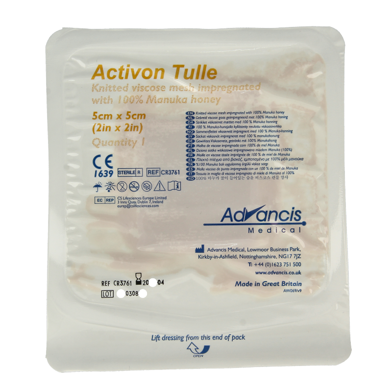 Advancis Activon manuka gaasverband 5 x 5