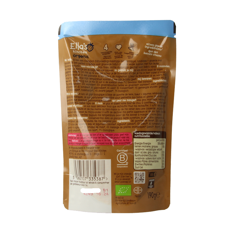 Ella's Kitchen Hartverwarmende runderstoof 8+ maanden bio - Afbeelding 2