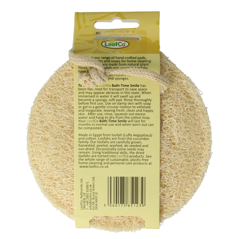 Loofco Douche en bad spons smiley bio - Afbeelding 2