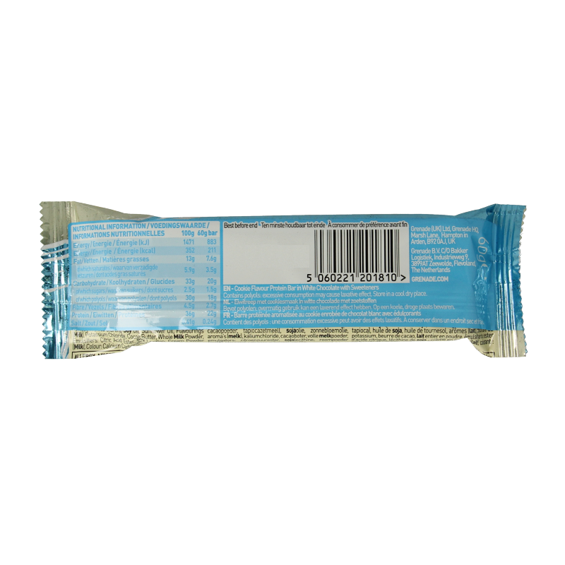 Grenade High protein bar white chocolate cookie - Afbeelding 2