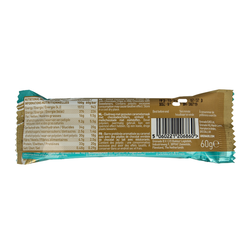 Grenade High protein bar chocolate chip salted caramel - Afbeelding 2