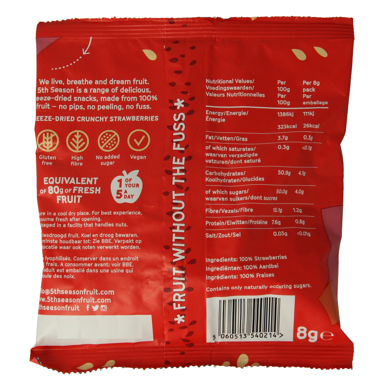5th Season Freeze dried strawberries - Afbeelding 2