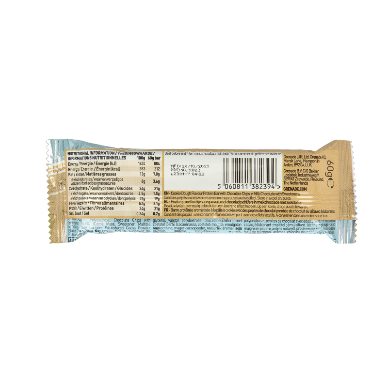 Grenade High protein bar cookie dough - Afbeelding 2
