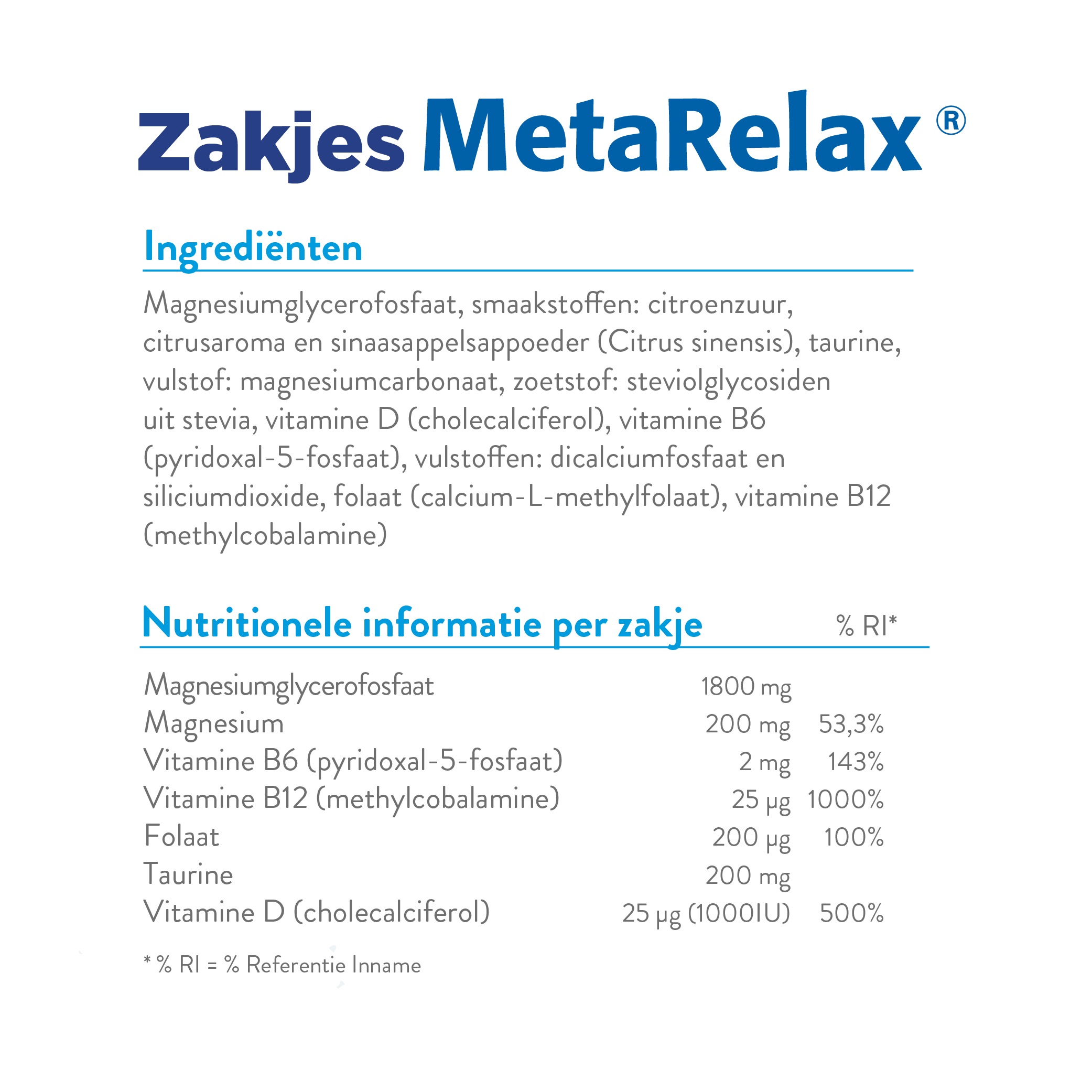 Metagenics Metarelax sachets - Afbeelding 2