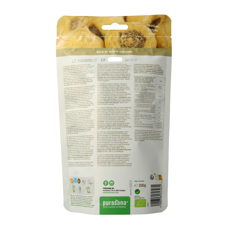 Purasana Maca poeder vegan bio - Afbeelding 2