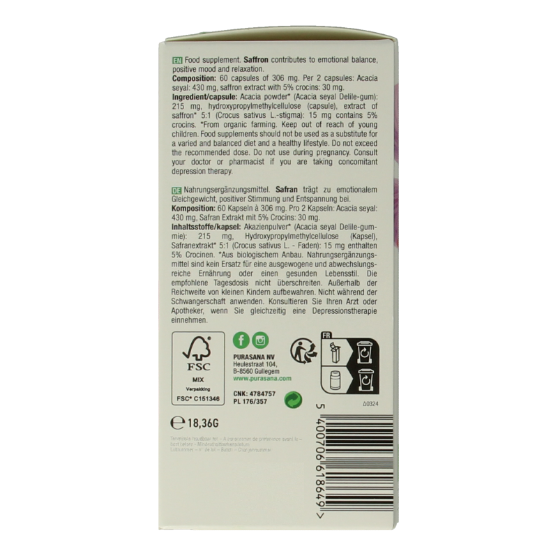 Purasana Saffraan vegan bio - Afbeelding 5
