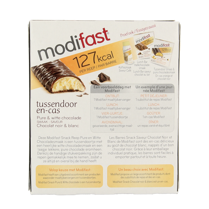 Modifast Proteine shape bar dark and white chocolate 6x31g - Afbeelding 3