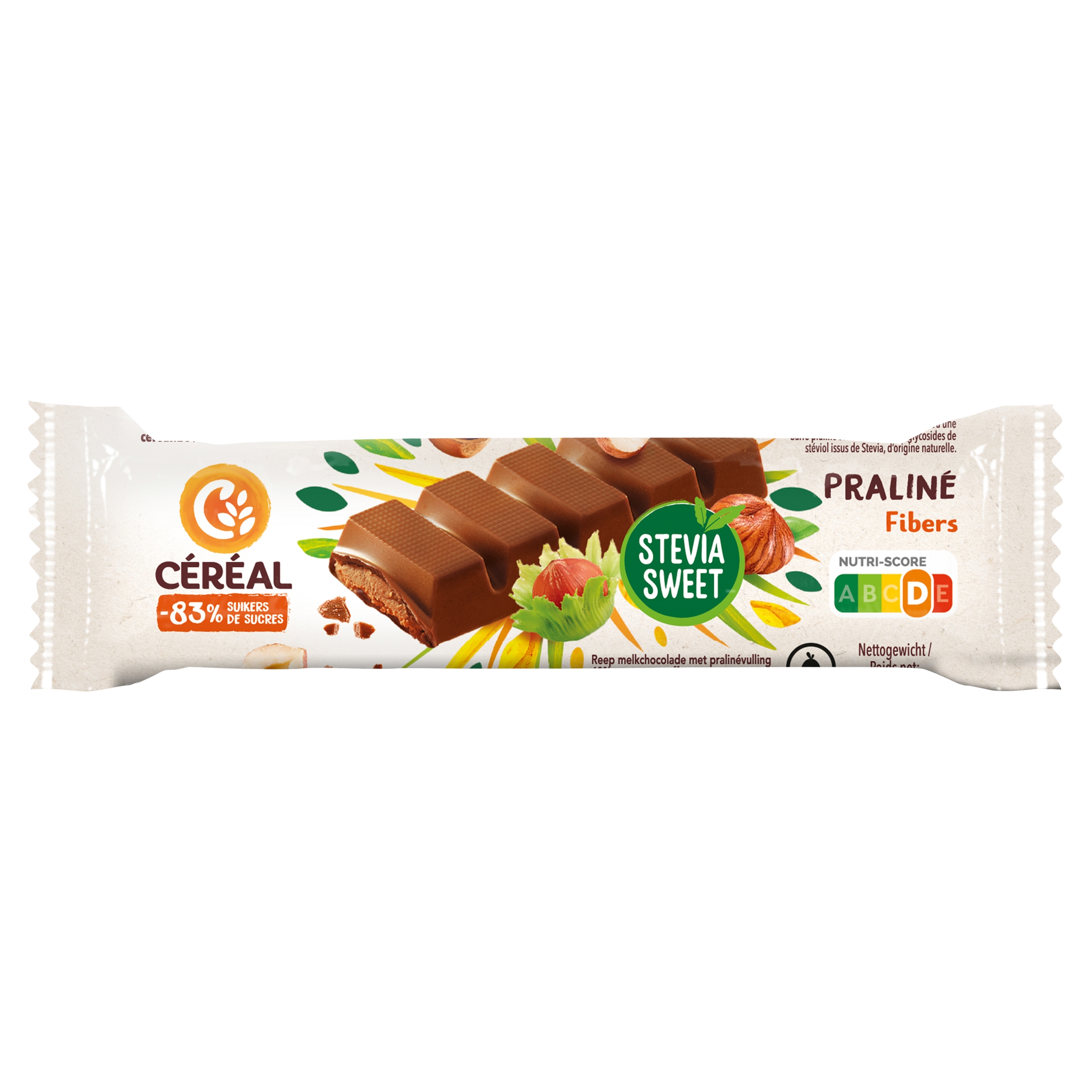 Cereal Chocolade reep praline stevia