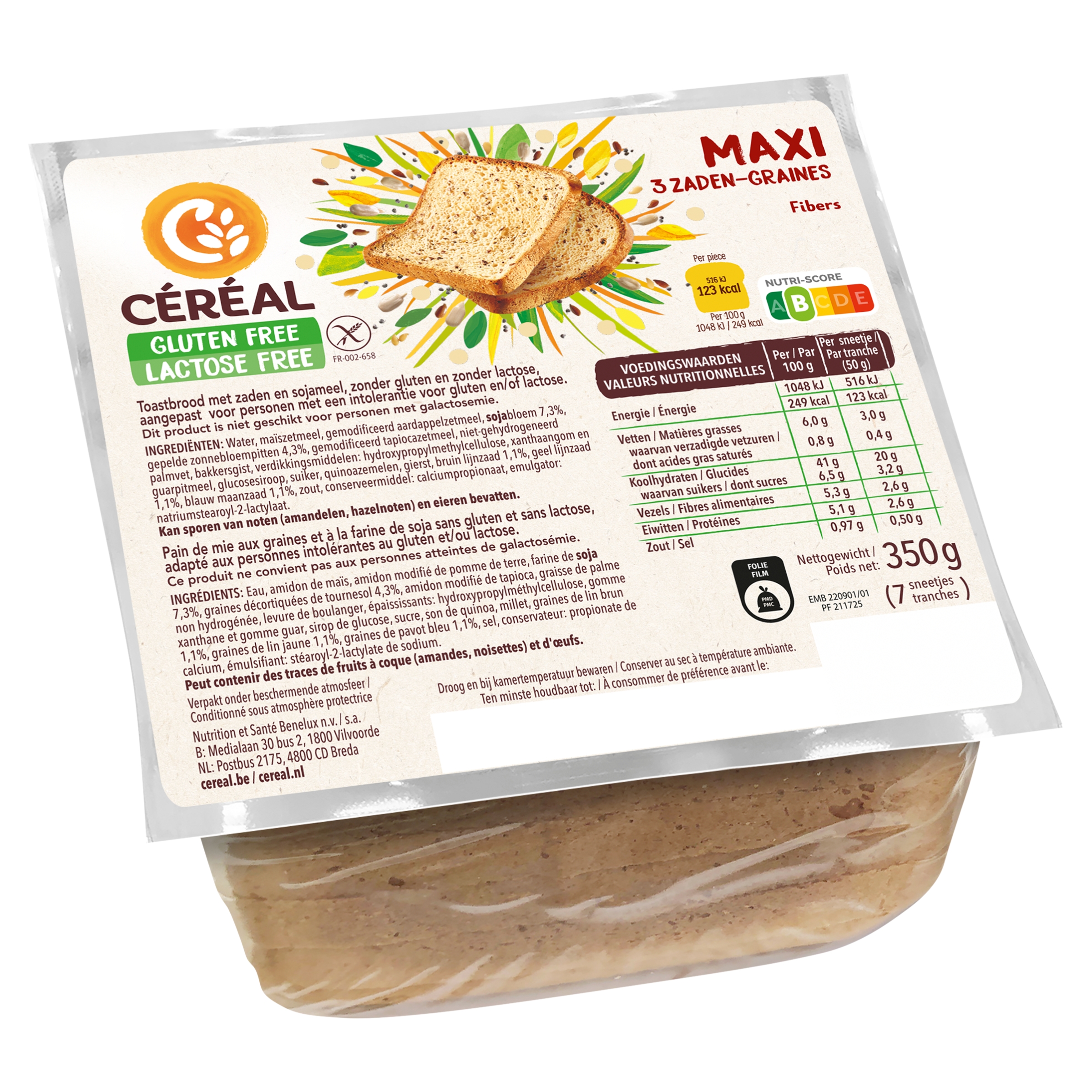 Cereal Maxi 3 zadenbrood gluten- en lactosevrij