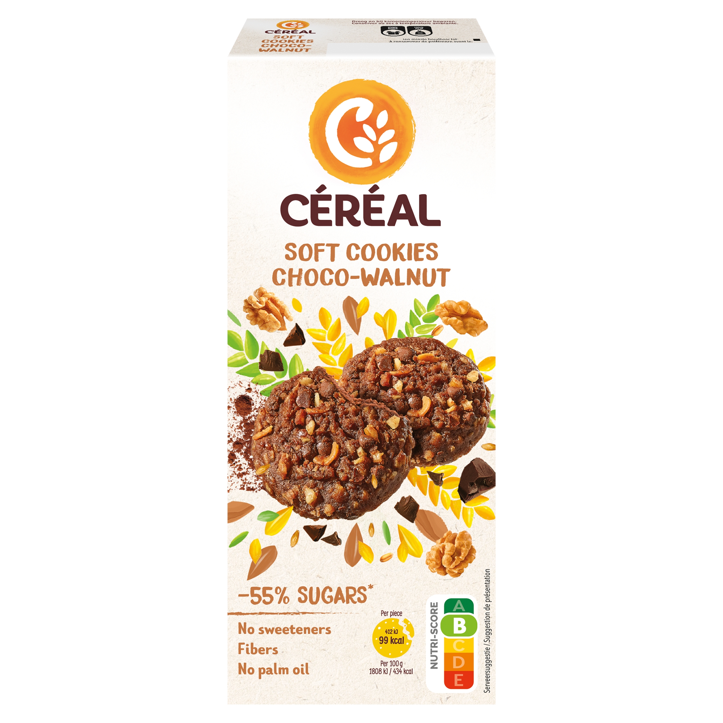 Cereal Soft cookies choco-walnut minder suiker z zoetstof