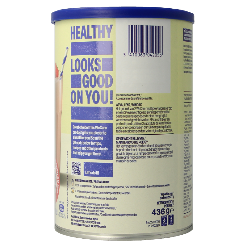WeCare Meal replacement shake strawberry - Afbeelding 3