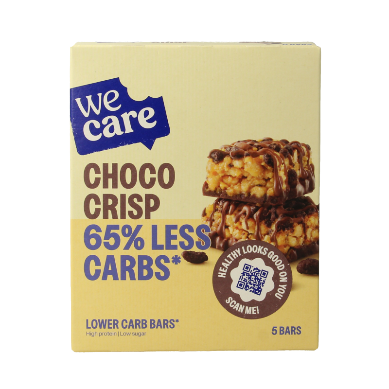 WeCare Lower kcal/carb bars choco crisp