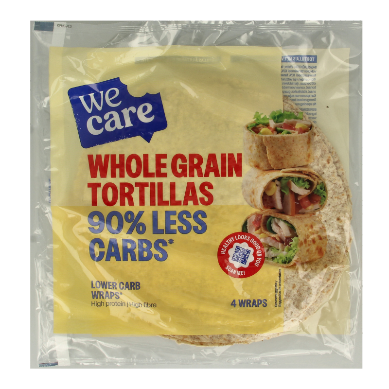 WeCare Lower kcal/carb whole grain tortillas
