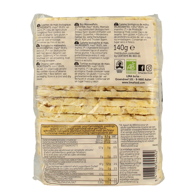 Lima Maiswafels dun rechthoek bio - Afbeelding 2