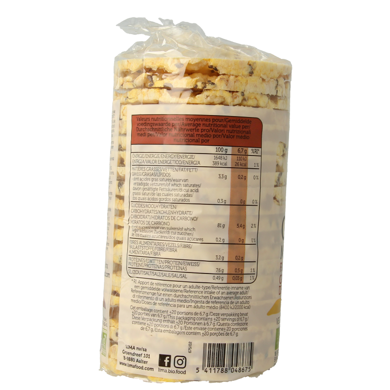 Lima Maiswafels met lijnzaad bio - Afbeelding 2