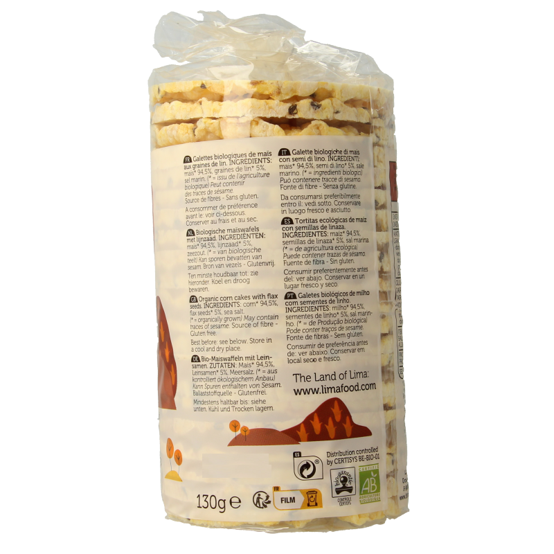 Lima Maiswafels met lijnzaad bio - Afbeelding 3