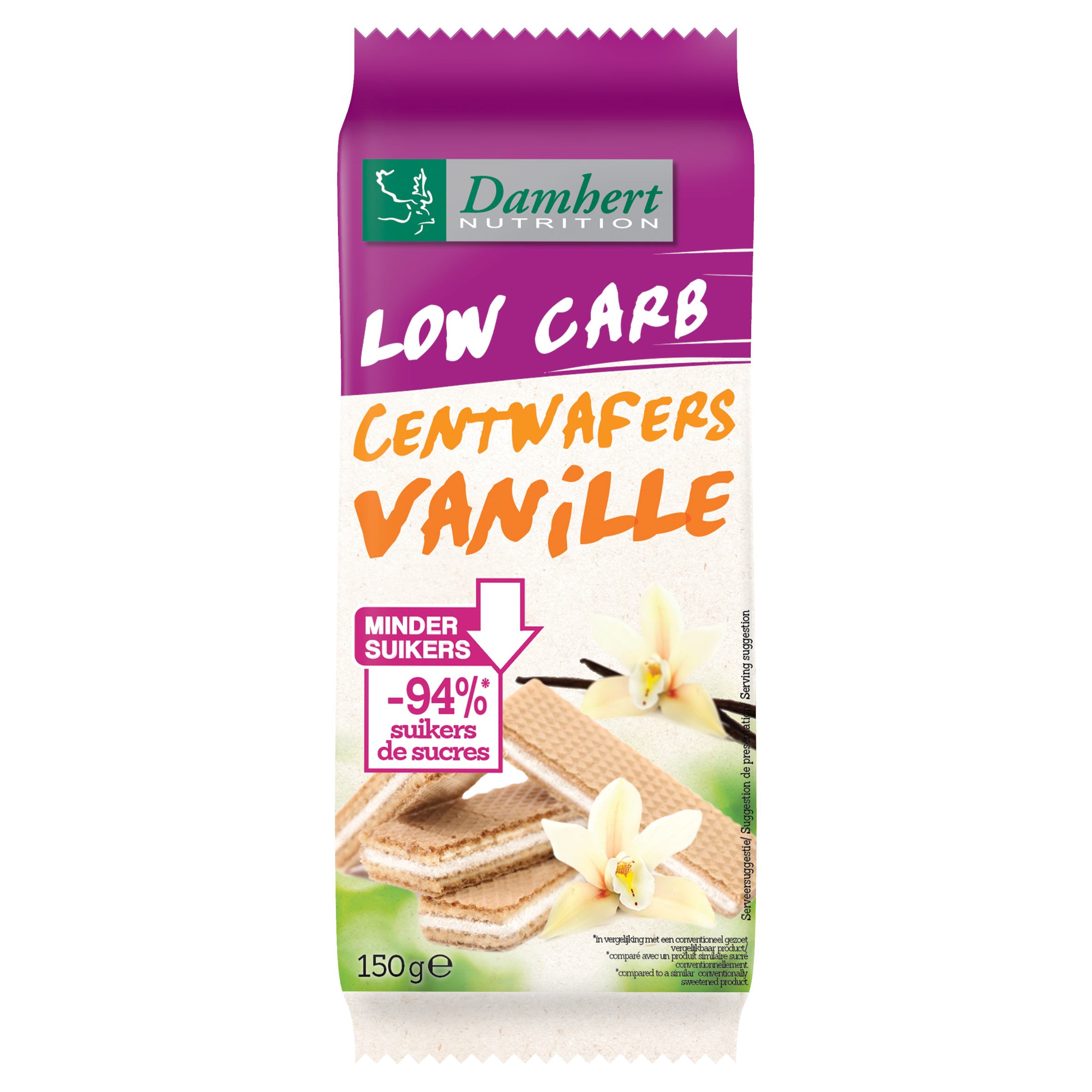 Damhert Centwafers vanille low carb