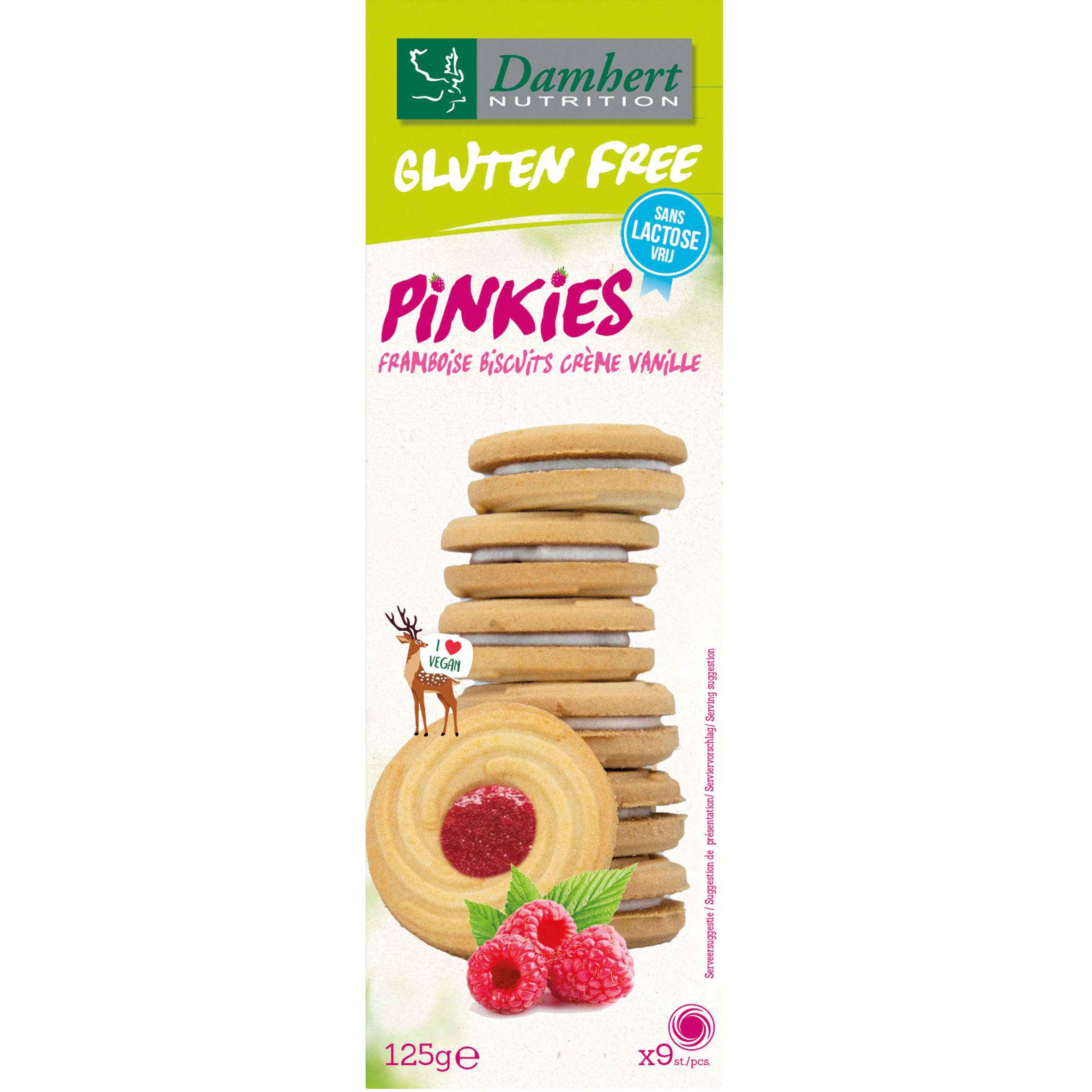Damhert Pinkies biscuits framboos