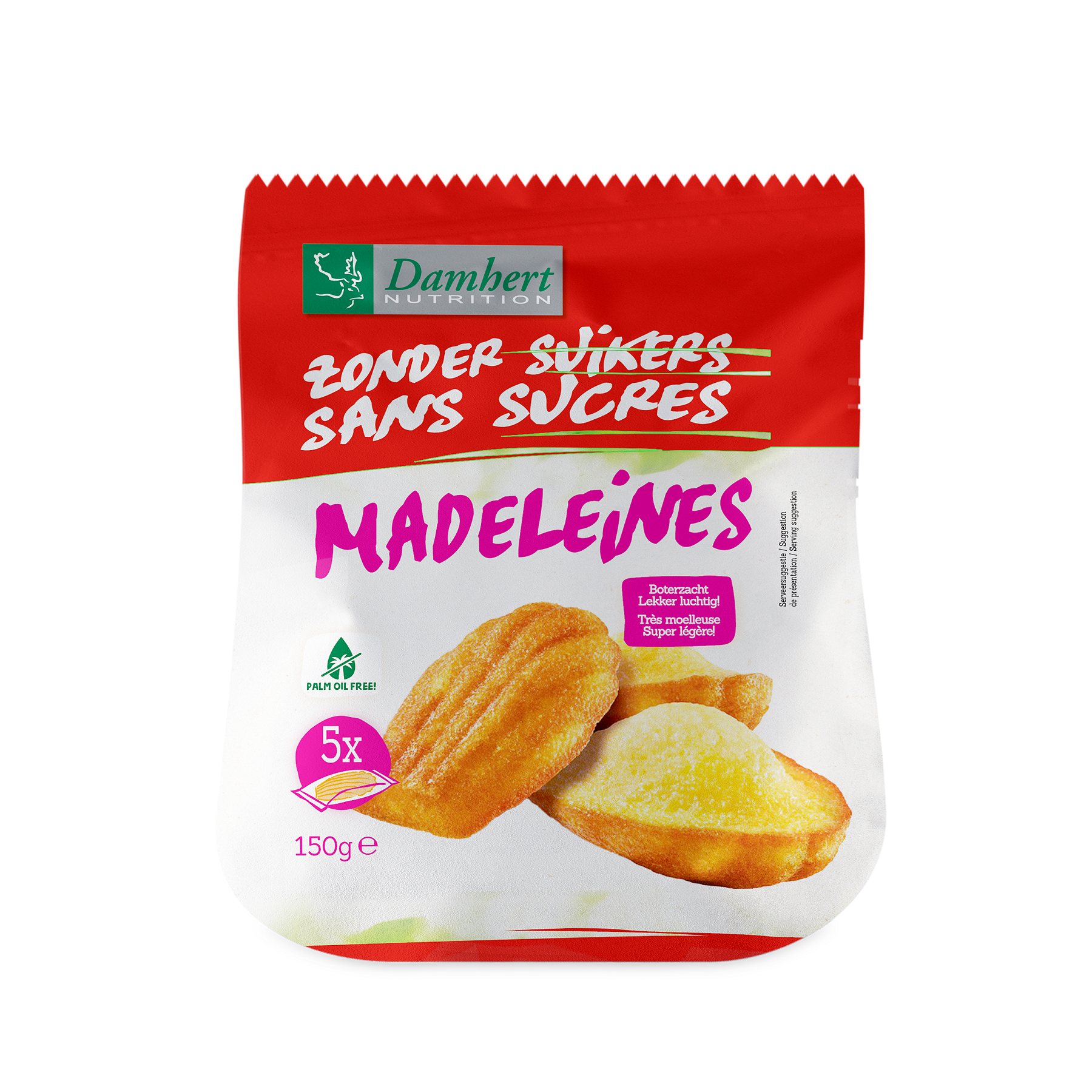 Damhert Madeleines zonder suiker