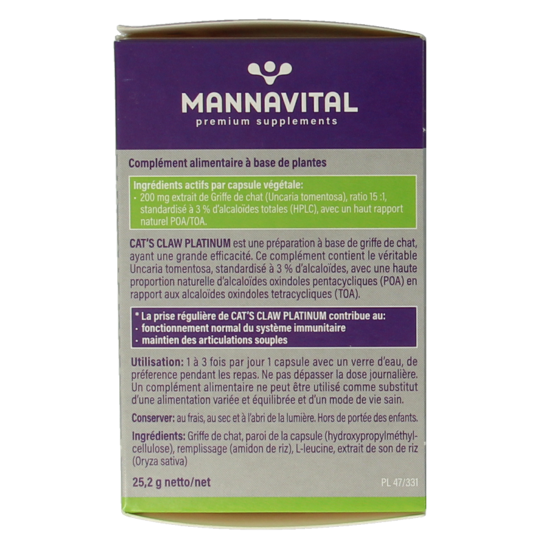 Mannavital Cat's claw platinum - Afbeelding 3