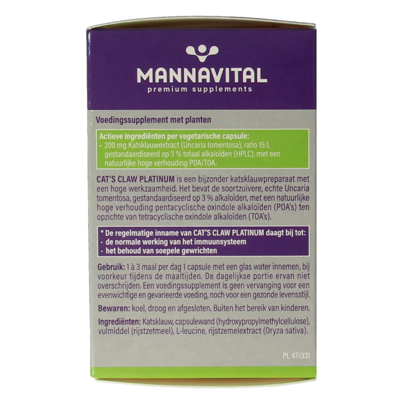 Mannavital Cat's claw platinum - Afbeelding 5