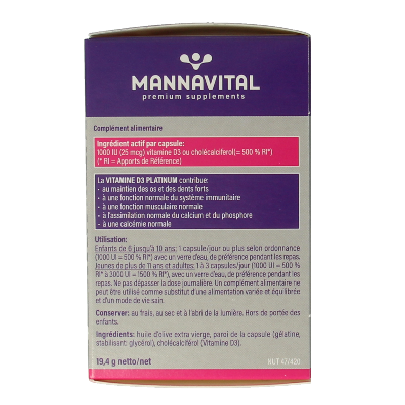 Mannavital Vitamine D3 platinum - Afbeelding 5