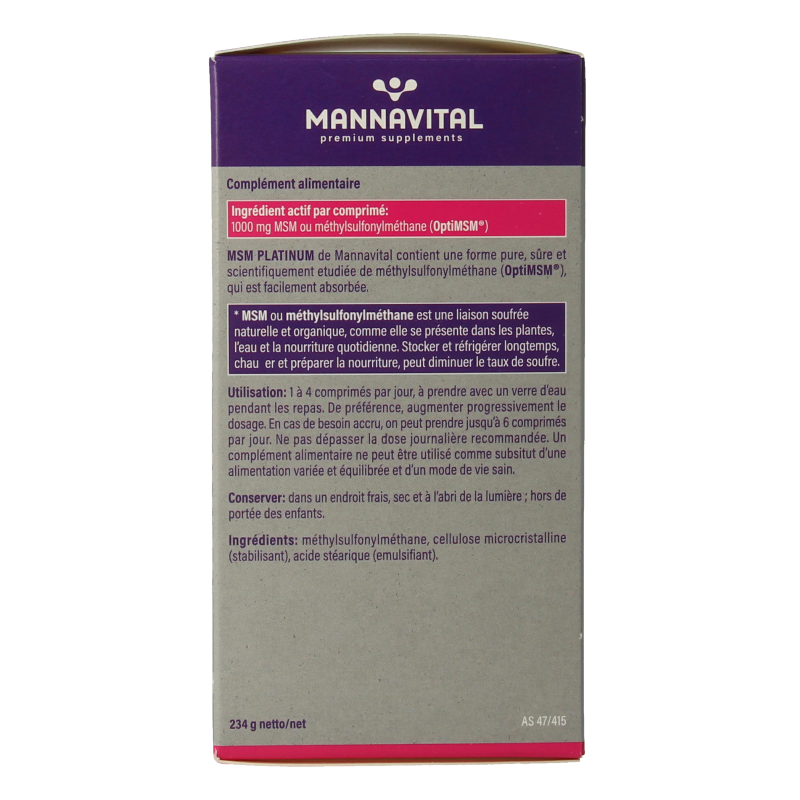 Mannavital MSM Platinum - Afbeelding 3