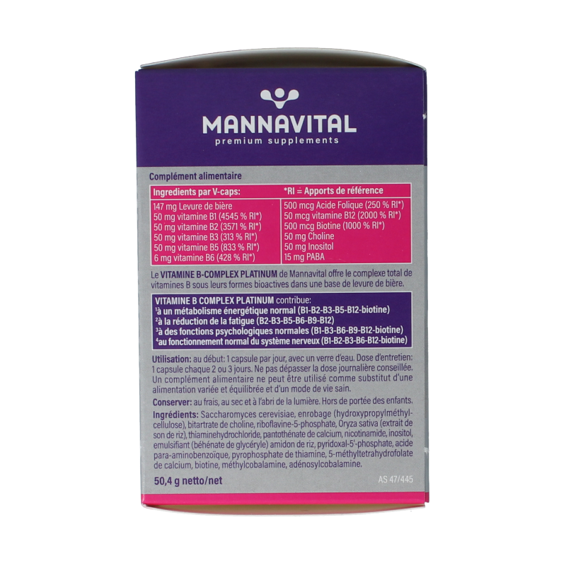 Mannavital Vitamine B complex platinum - Afbeelding 3