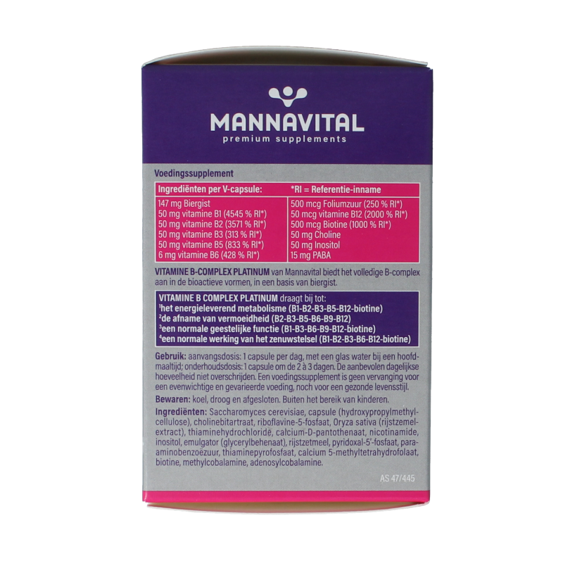 Mannavital Vitamine B complex platinum - Afbeelding 5