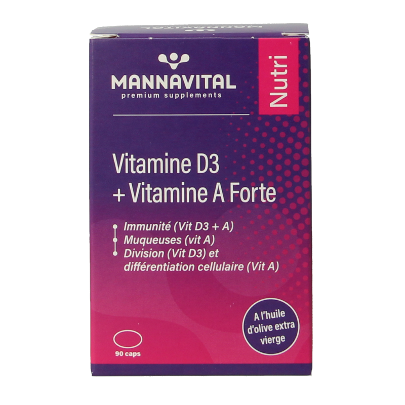 Mannavital Vitamine D3 + vitamine A forte - Afbeelding 4