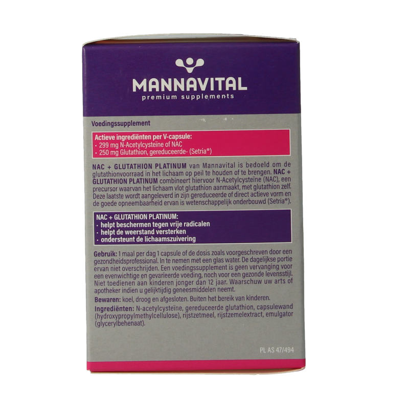 Mannavital NAC + glutathion platinum - Afbeelding 3