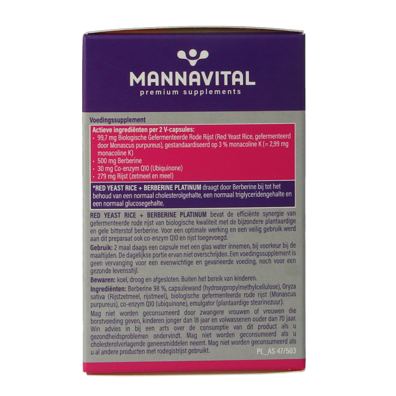 Mannavital Rode rijst + berberine platinum - Afbeelding 5