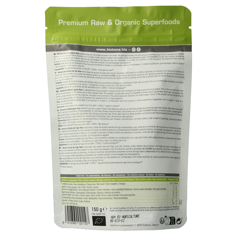 Biotona Wheat grass raw bio - Afbeelding 2
