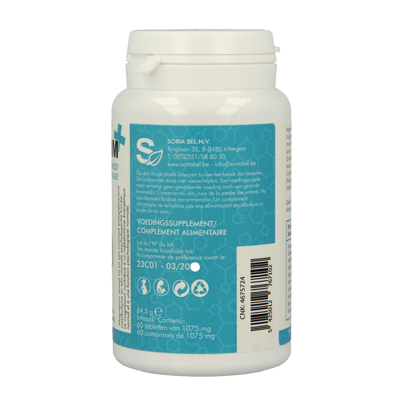 SoriaBel Magnesium plus bio-actief - Afbeelding 3